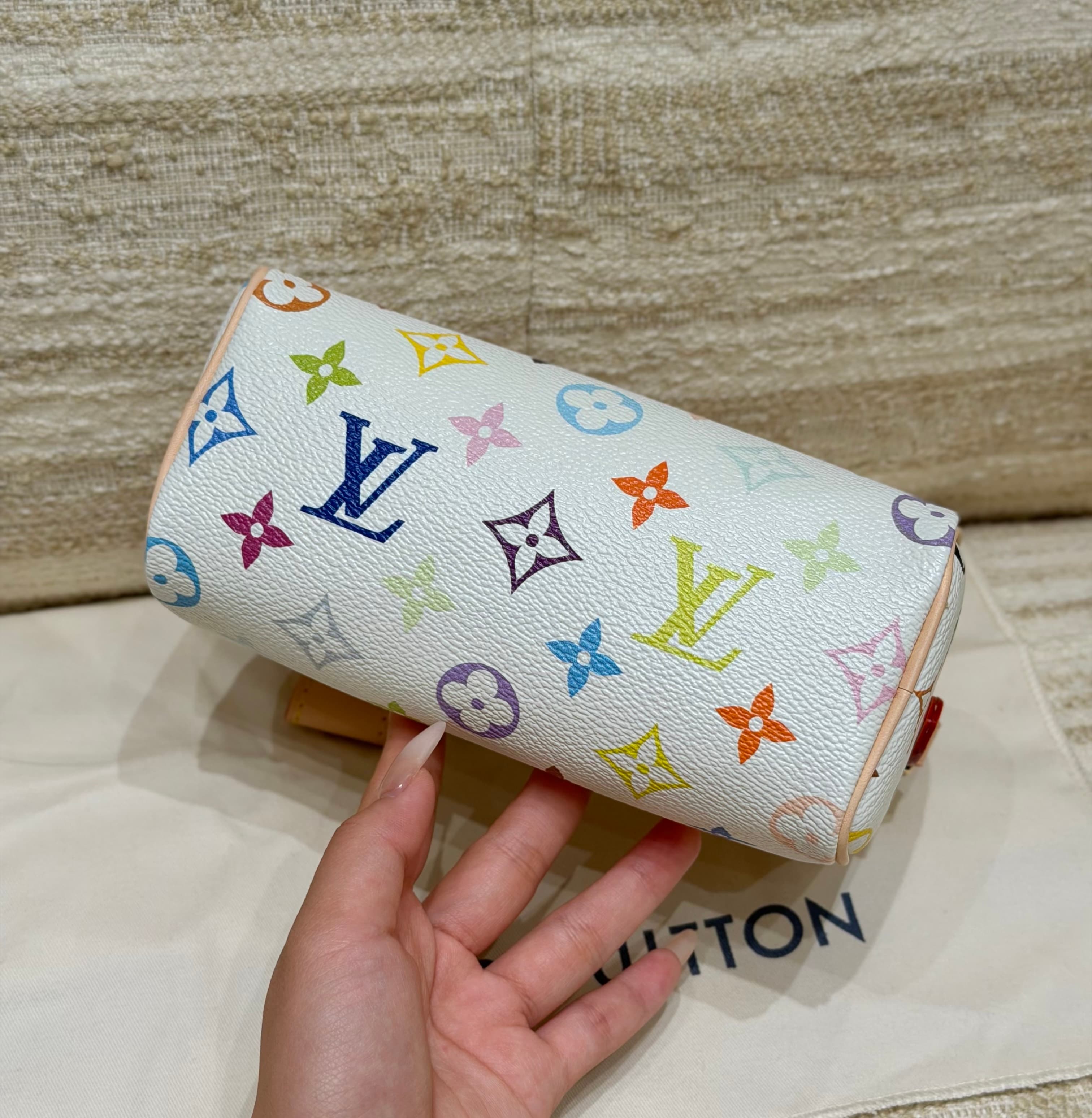 루이비통 x 무라카미 타카시 나노 스피디 Nano Speedy Multicolore 화이트 멀티