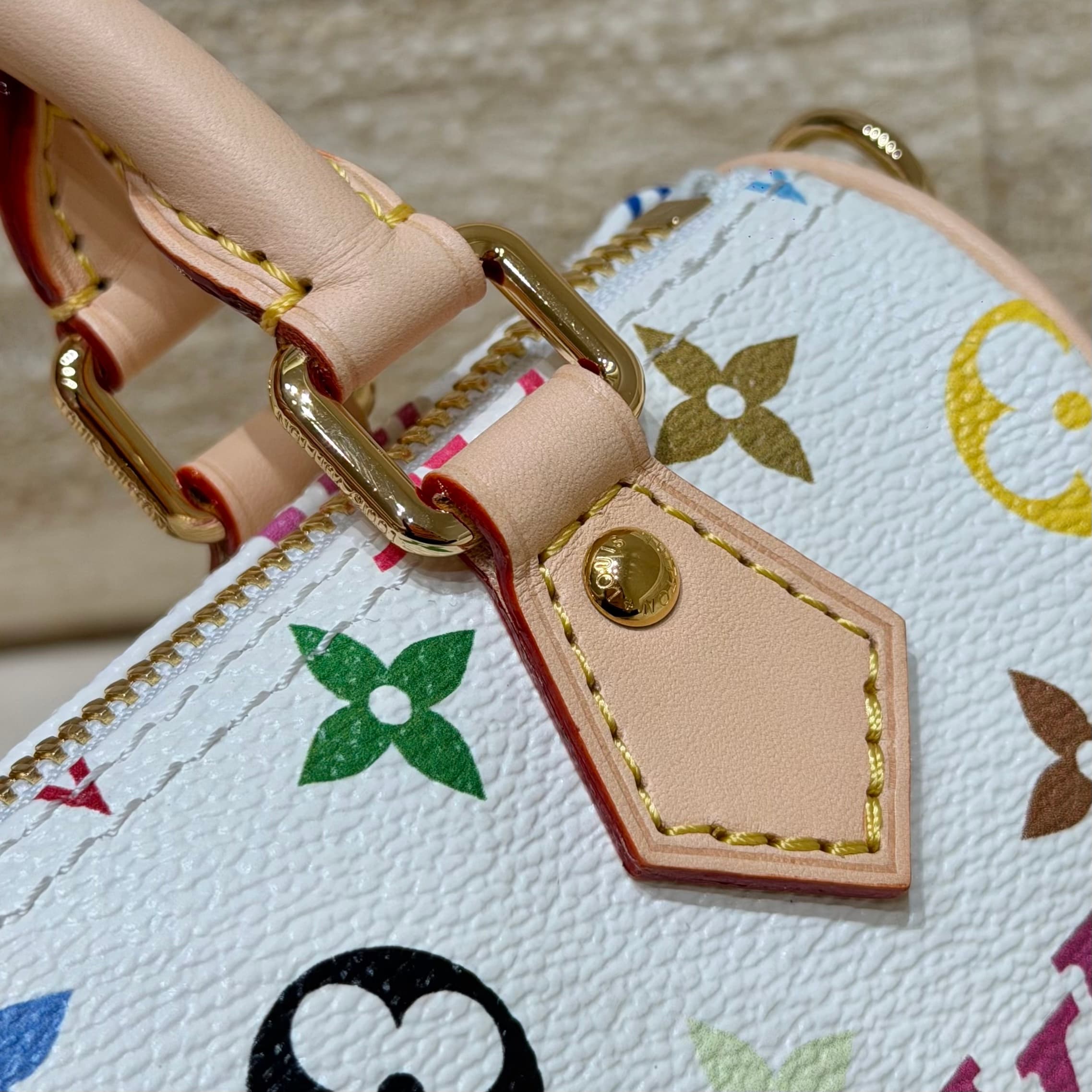 루이비통 x 무라카미 타카시 나노 스피디 Nano Speedy Multicolore 화이트 멀티