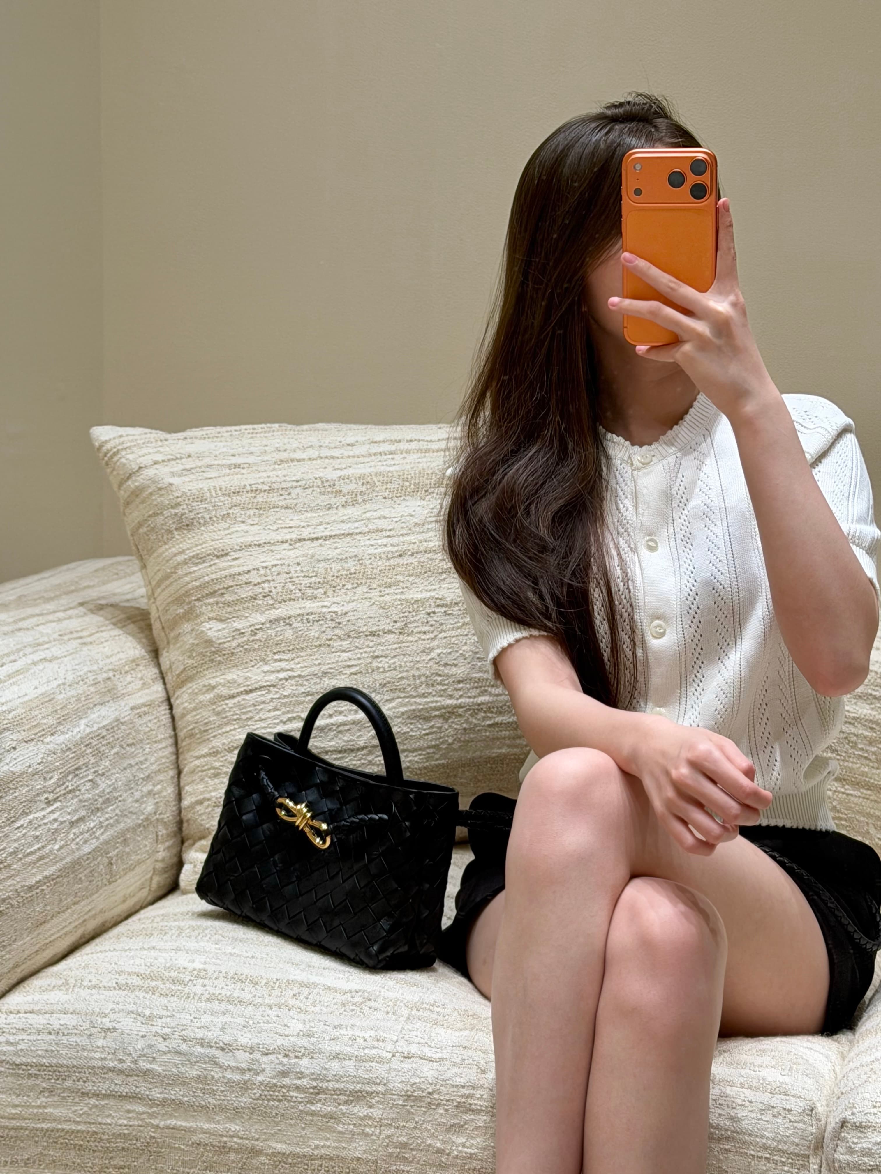 보테가베네타 Andiamo 핸드백 미니 블랙