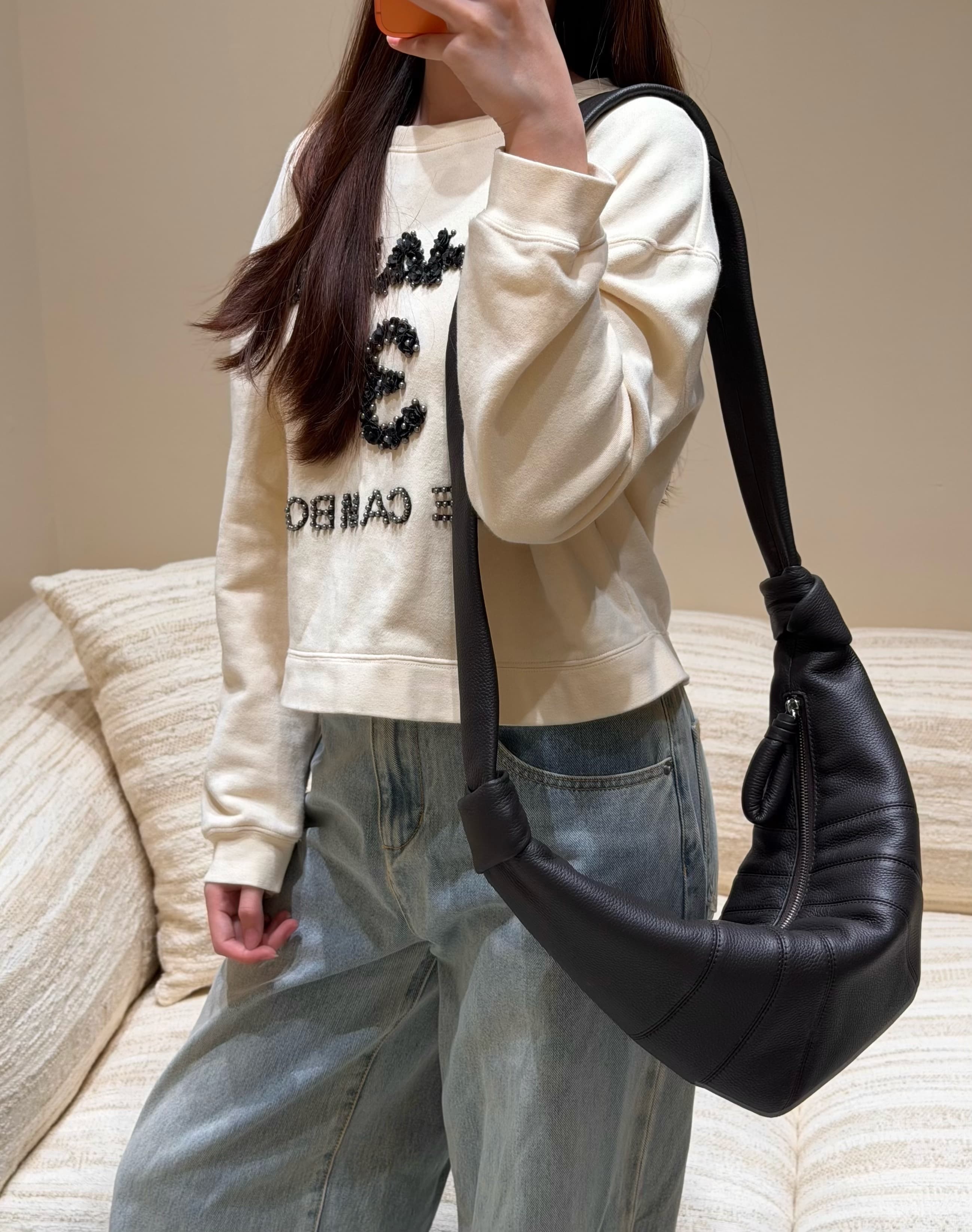 르메르 크루아상백 미디움 (Lemaire Croissant Bag Medium) 리치브라운