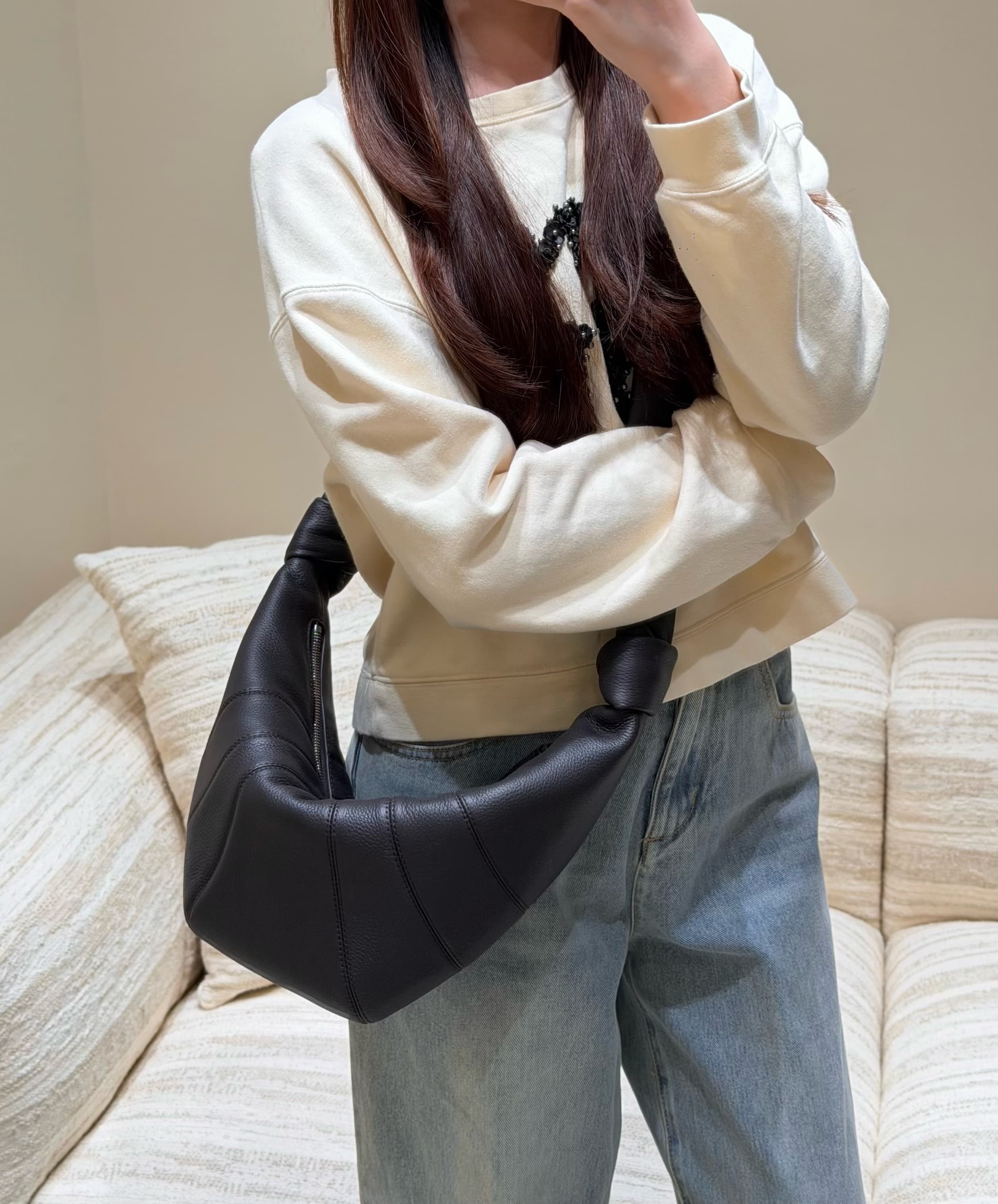 르메르 크루아상백 미디움 (Lemaire Croissant Bag Medium) 리치브라운