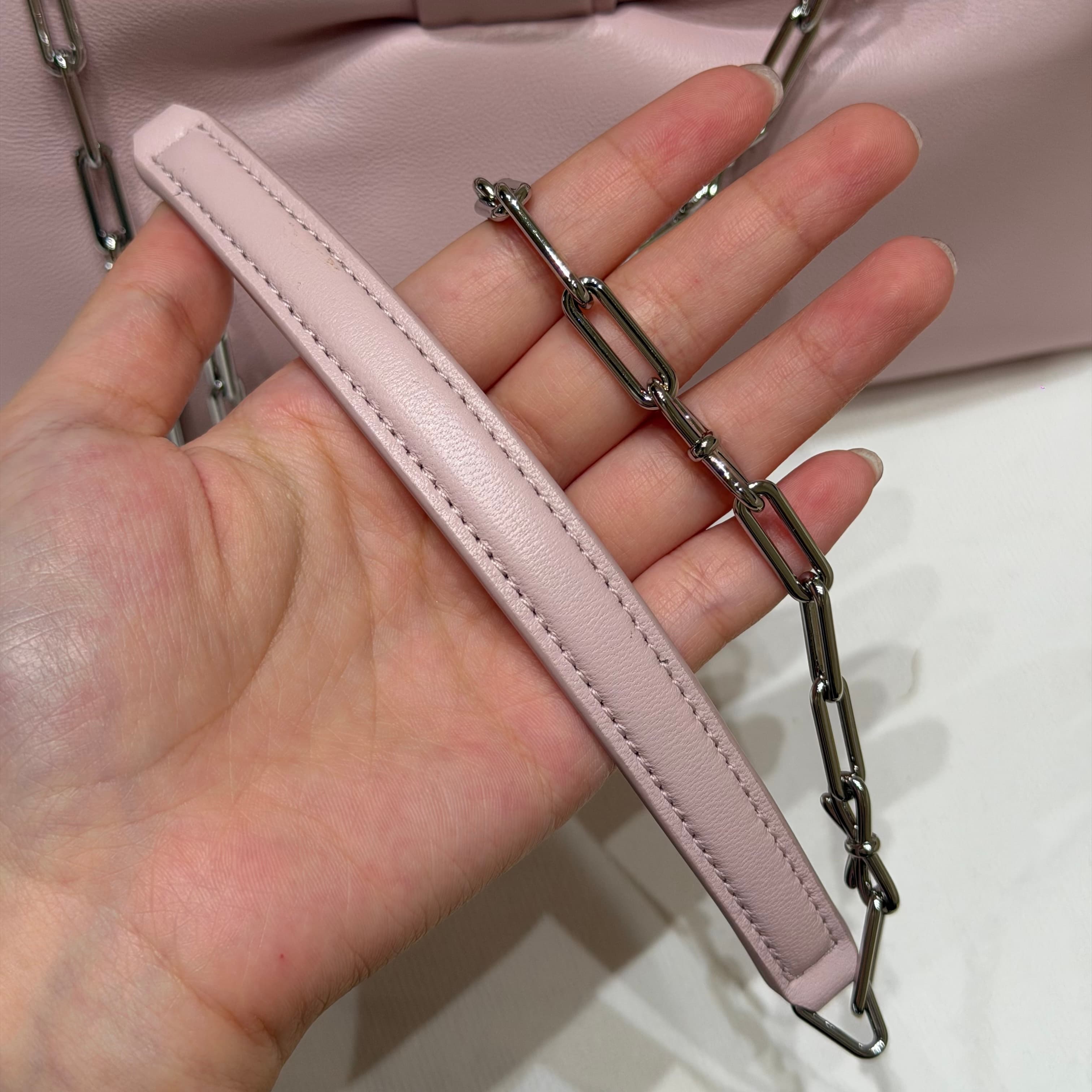 디올 리본(보우) 클러치백 핑크