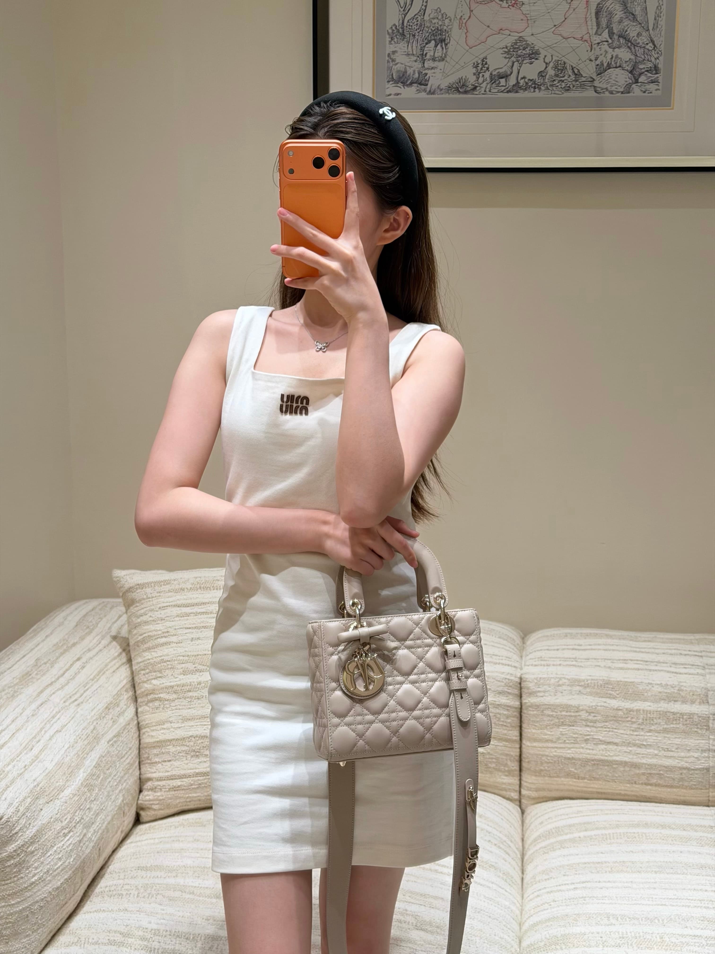 디올 레이디 디 보우 시리즈 베이지