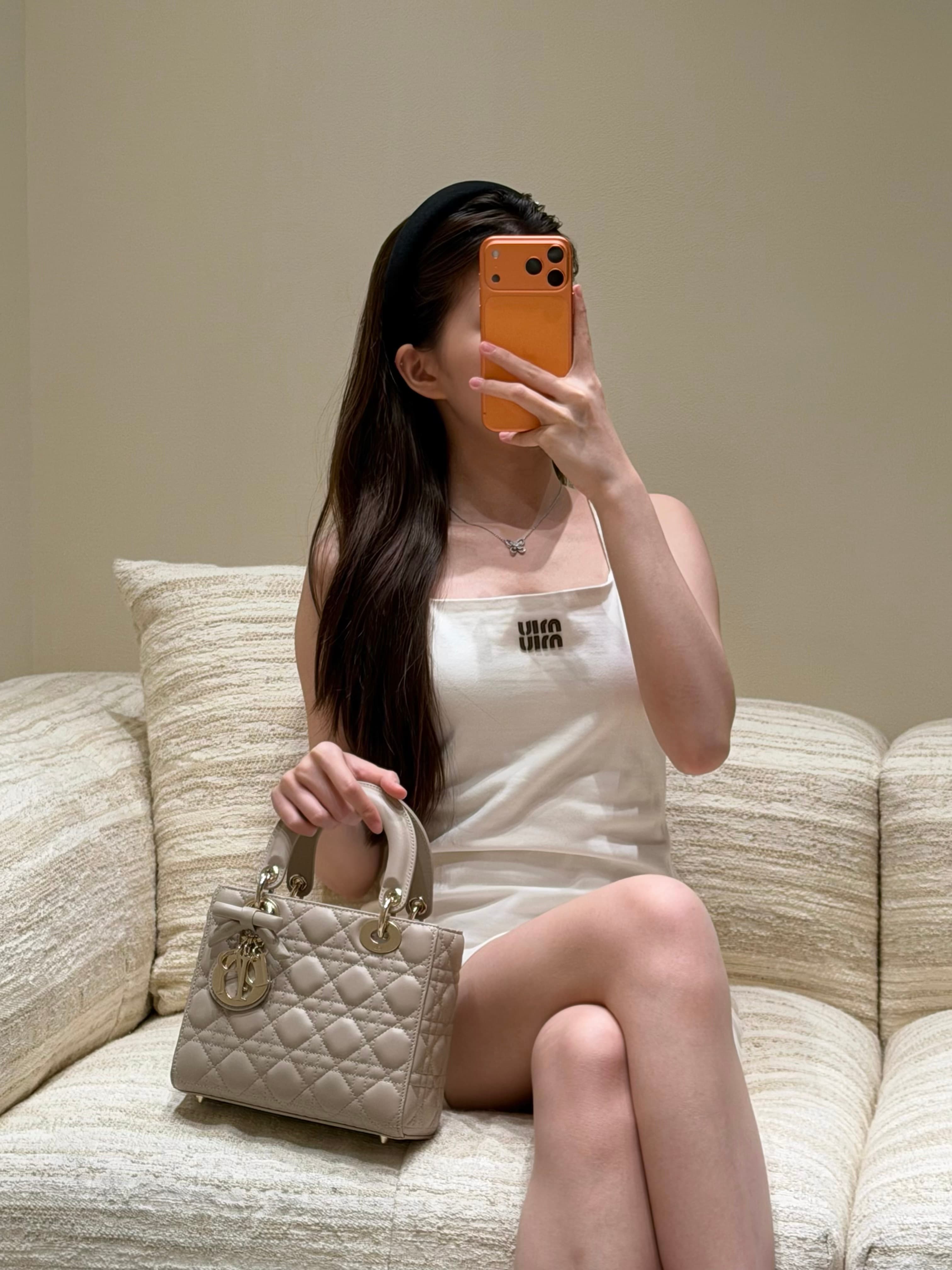 디올 레이디 디 보우 시리즈 베이지