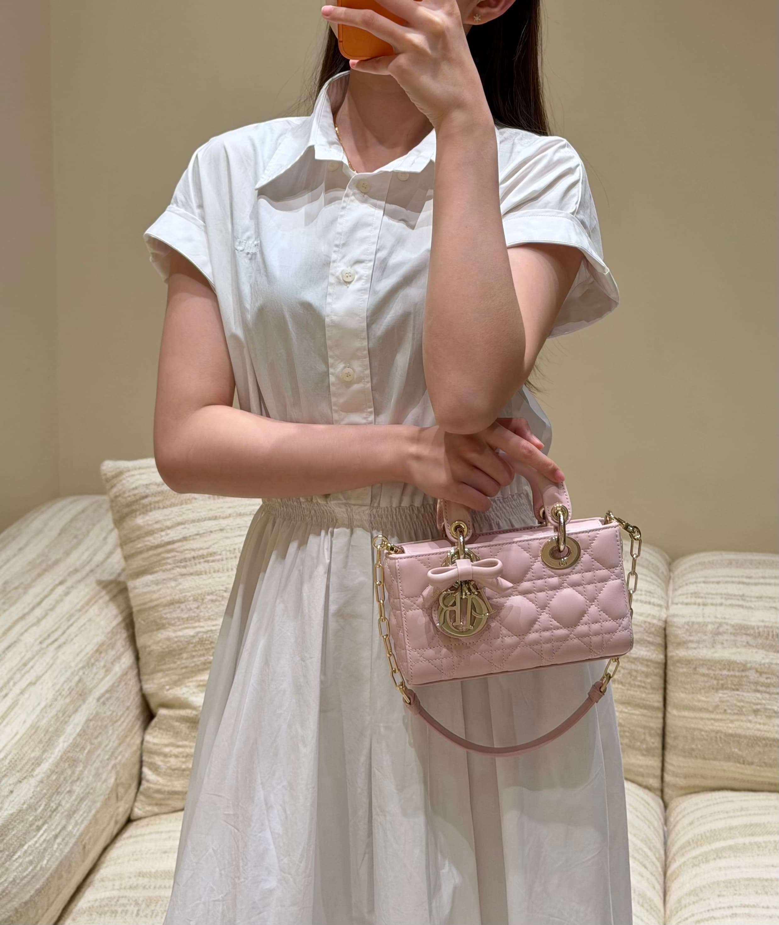 디올 보우 스몰 시리즈 핑크