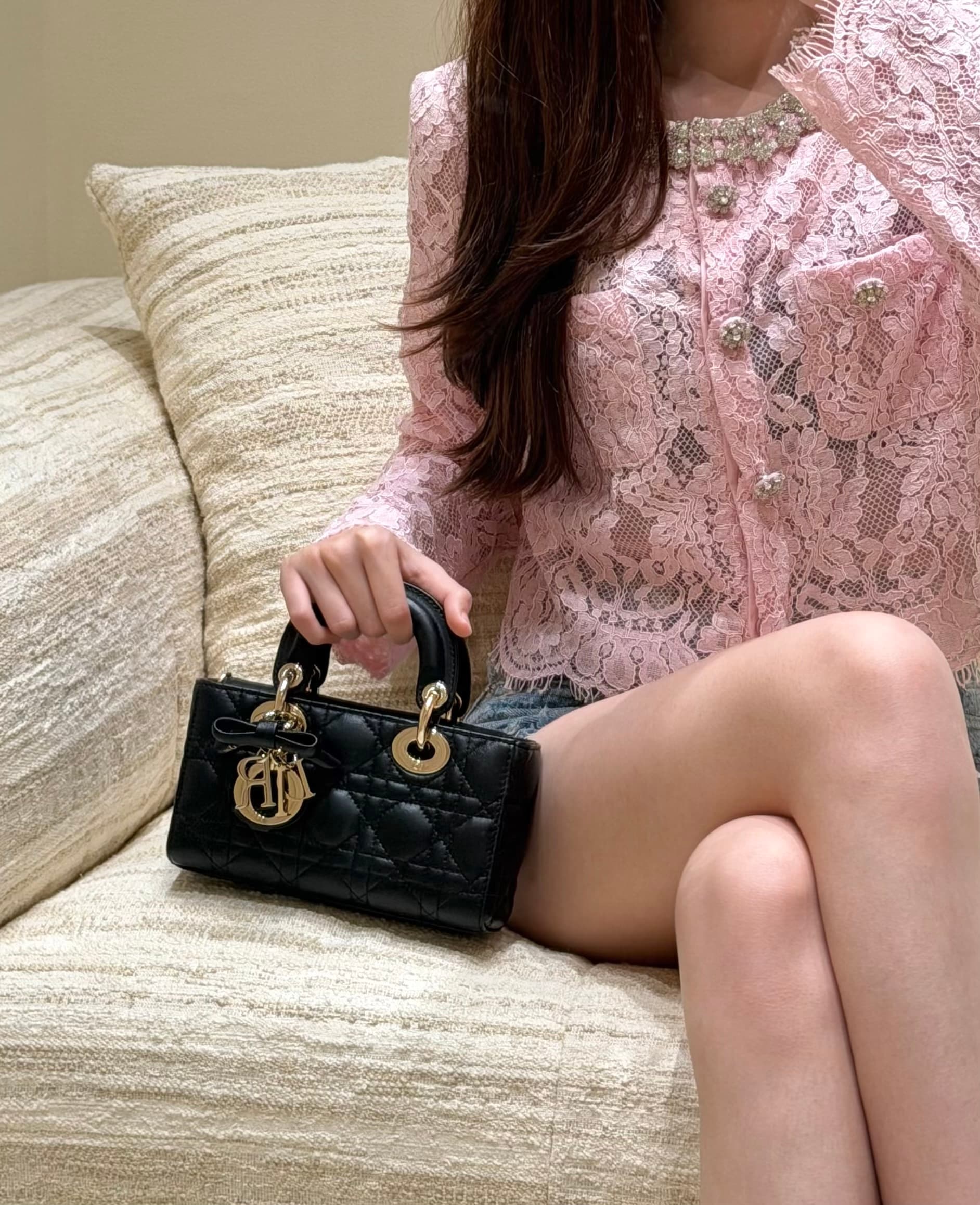 디올 보우 스몰 시리즈 블랙
