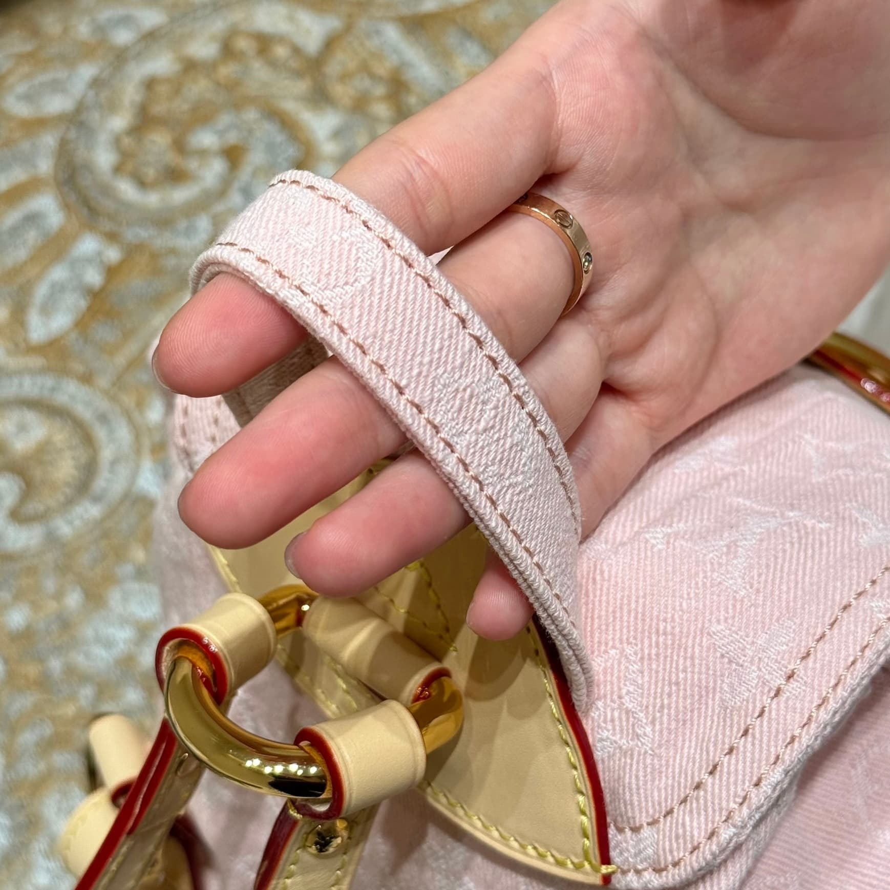 루이비통 모노그램 데님 미니 백팩 (핑크)