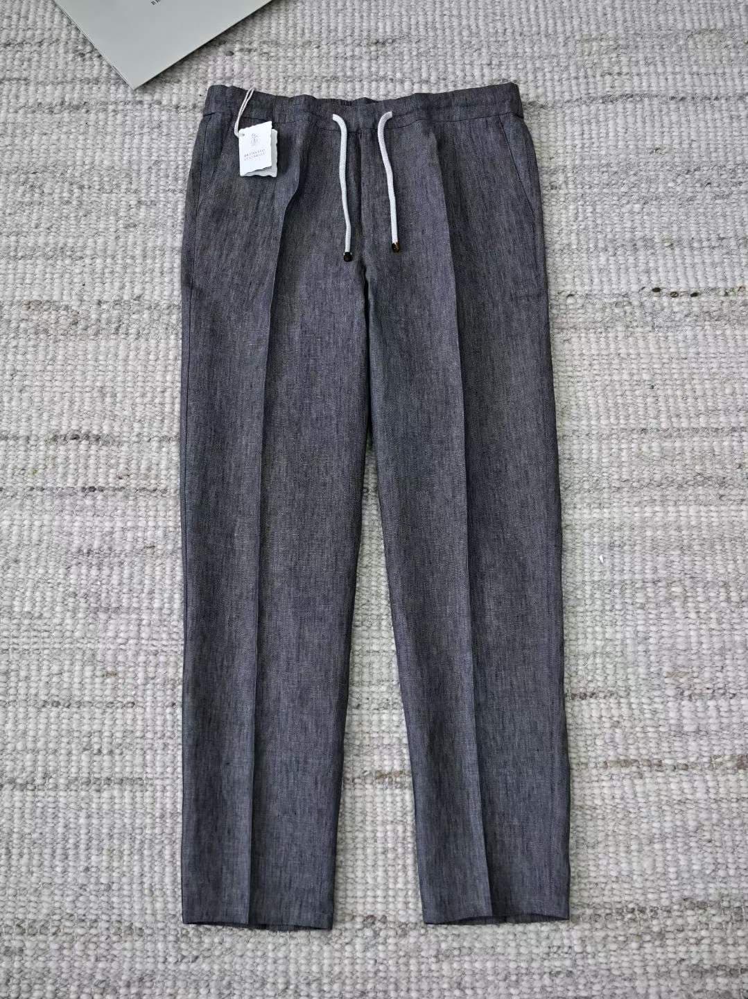 브루넬로 쿠치넬리 린넨 루즈핏 테이퍼드 팬츠