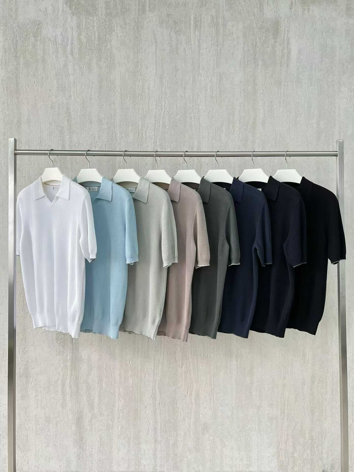 브루넬로 쿠치넬리 V넥 니트 폴로 셔츠