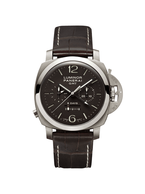 루미노르 1950 8DAYS GMT 44-PAM00311 브라운 아라빅+바